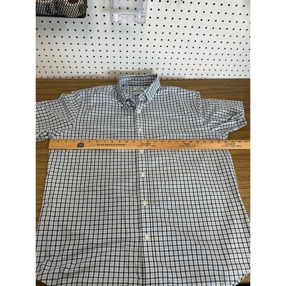 Croft & Barrow Mens Easy Care Blue Plaid Button Down Shirt Size L Short Sleeve - Picture 8 of 11
